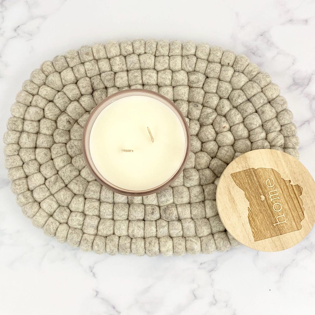 Oval Felt Ball Trivet | Handmade Table Décor | Eco-Friendly Wool Trivet for Home Decor | Perfect Housewarming Gift | Christmas Gift