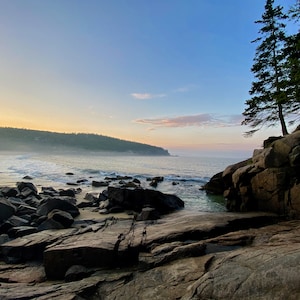 Lever de soleil sur l’océan Atlantique, parc national de l’Acadie