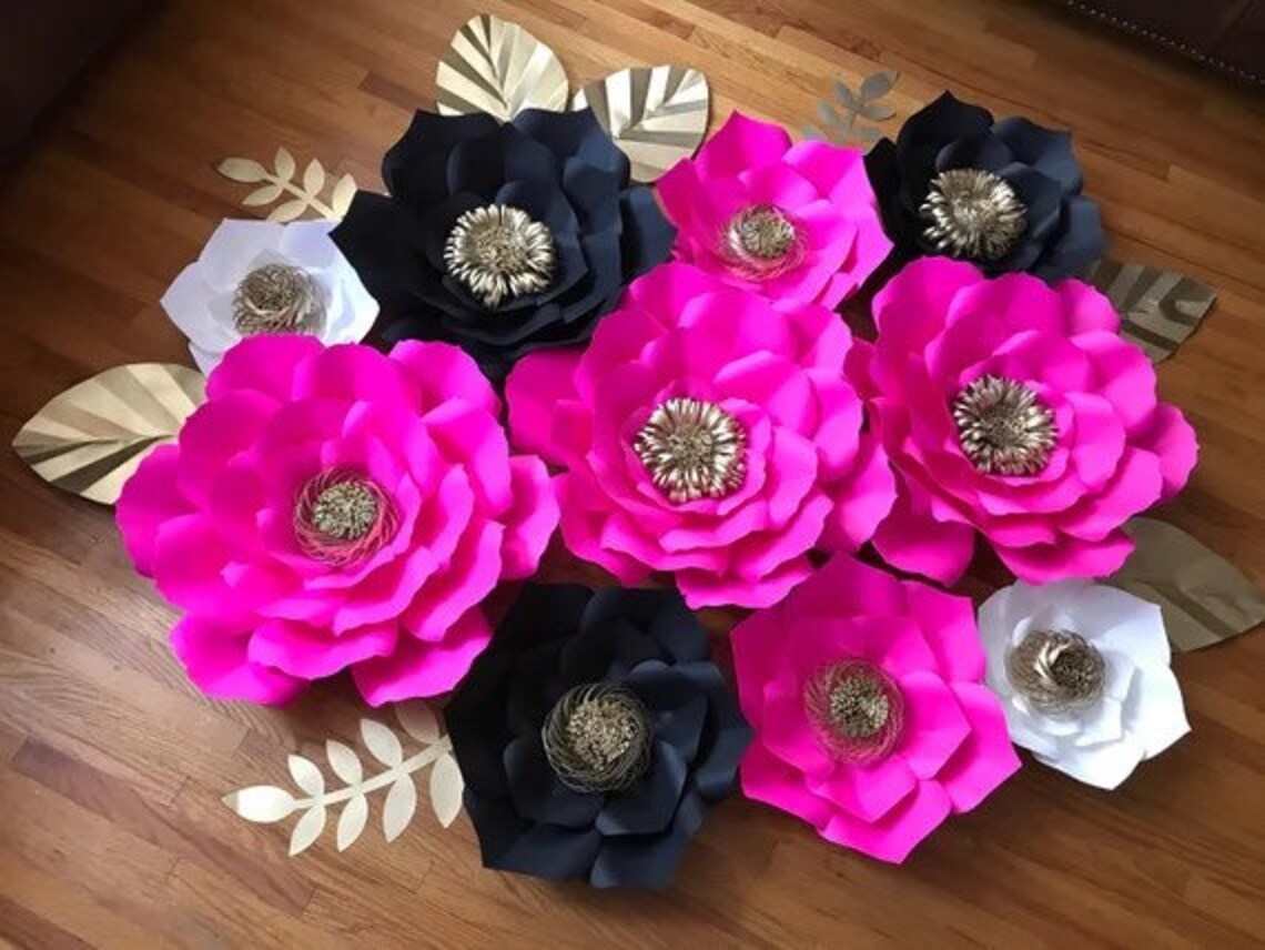 10 Piece Kate Spade Inspired Paper Flowers Birthday Backdrop - Etsy