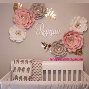 6 Pieces Paper Flowers, nursery set, Room Decor, Bridal Shower, Baby Showers GPA