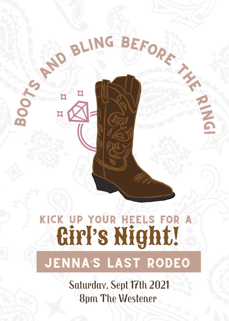 Boots and Bling Before the Ring. Western Bachelorette Party - Etsy