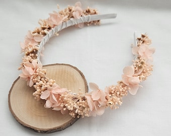 Headband dried flowers wedding bridal headpiece tiara communion flower girl hair accessories