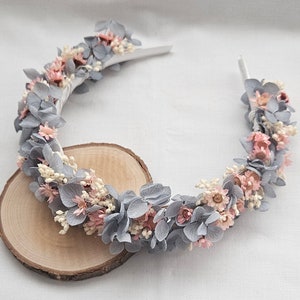 Trockenblumen Haarreif Braut Hochzeit Frisur Kopfschmuck Kommunion Dirndl Blumenmädchen Bild 1