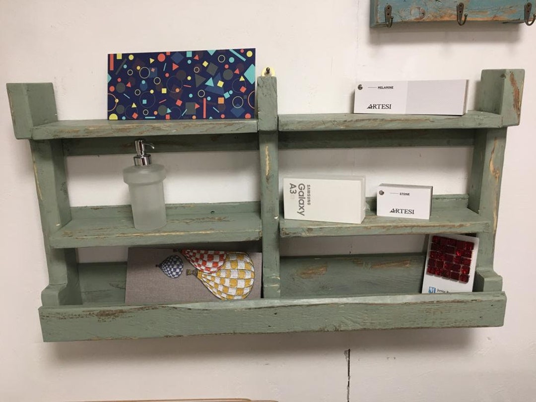 Antiqued Sage Green Shelf Etsy