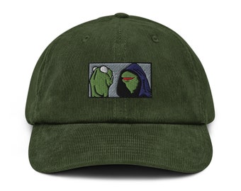 Kermit The Frog Hat, Evil Kermit Hat, Kermit Meme Funny Hat, Funny Meme on Hat, Frog Hat, Corduroy Hat, Kermit Hat, Funny Hat