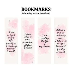 Printable Bookmarks Quote Bookmarks Digital Print Bookmarks - Etsy
