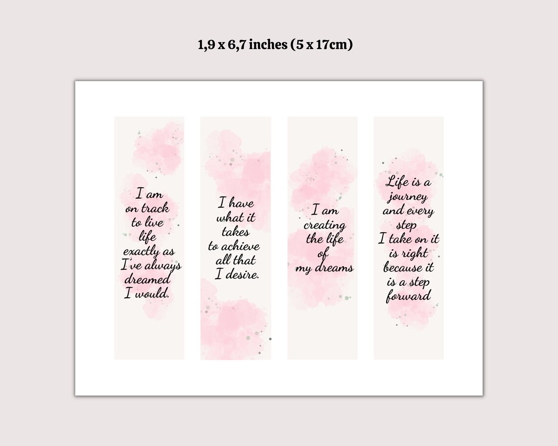 Printable Bookmarks Quote Bookmarks Digital Print Bookmarks - Etsy