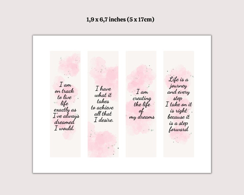 Printable Bookmarks Quote Bookmarks Digital Print Bookmarks Etsy
