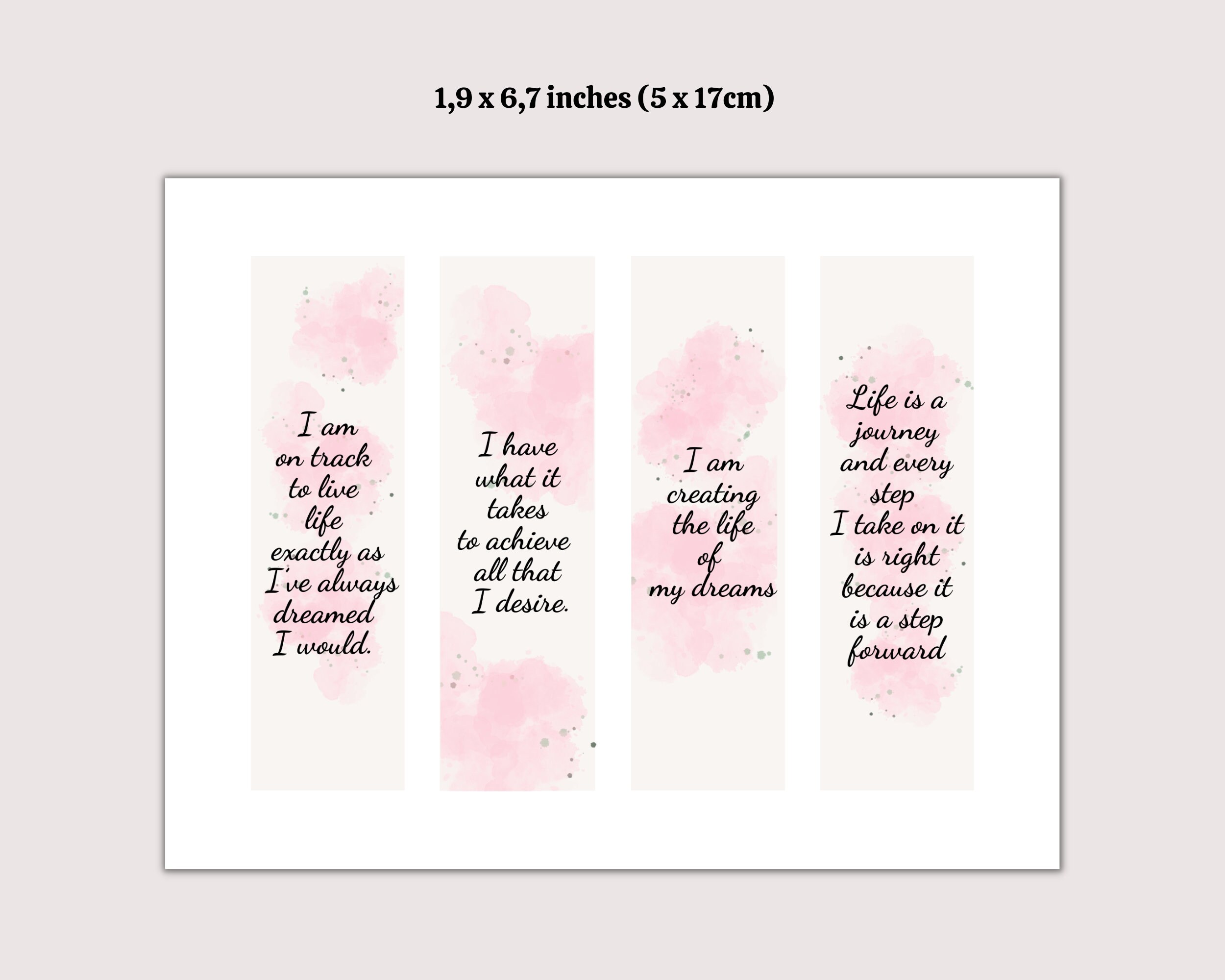 Printable Bookmarks Quote Bookmarks Digital Print Bookmarks - Etsy