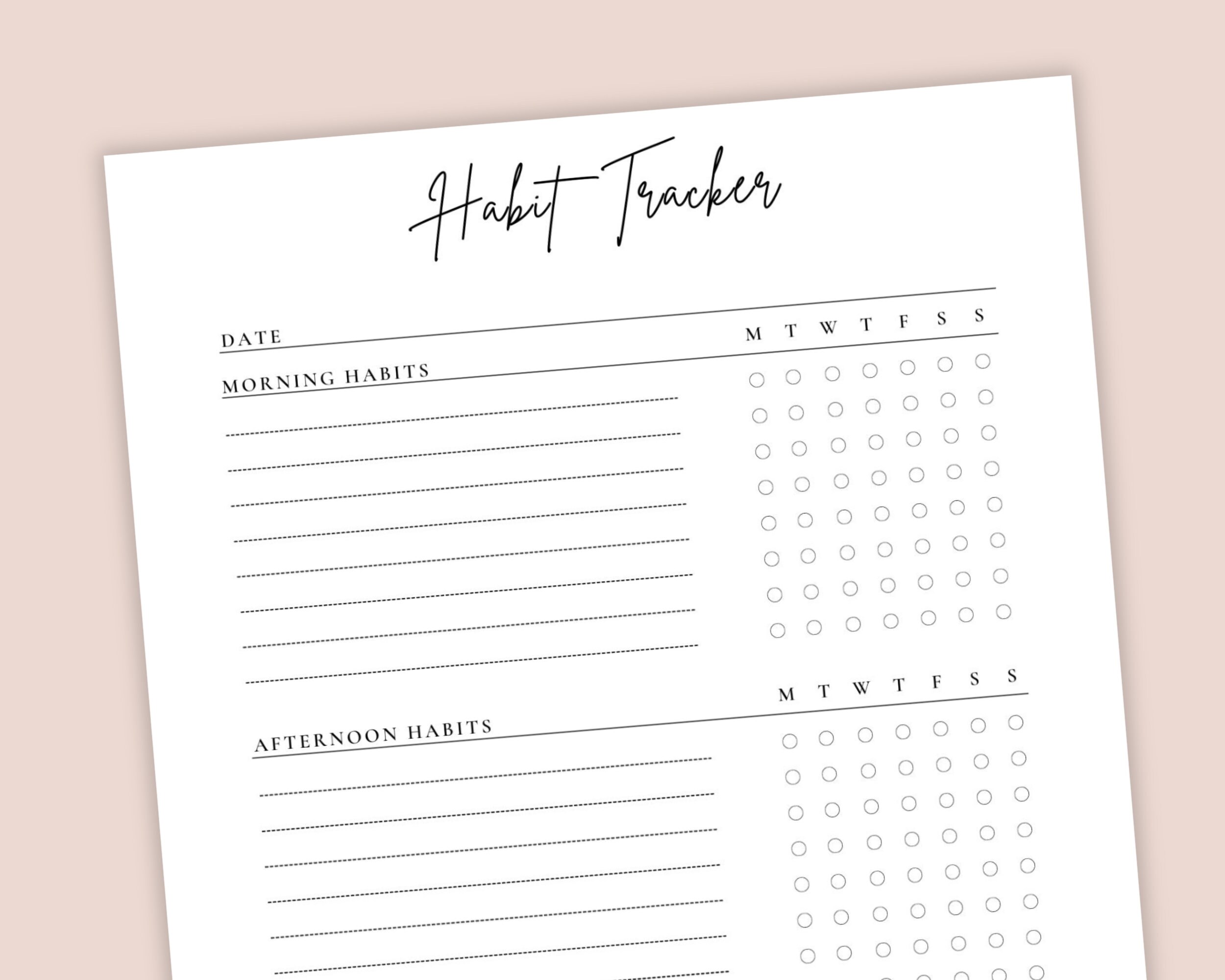 Habit Tracker Printable, Daily Routine Planner, Monthly, Weekly, Daily ...