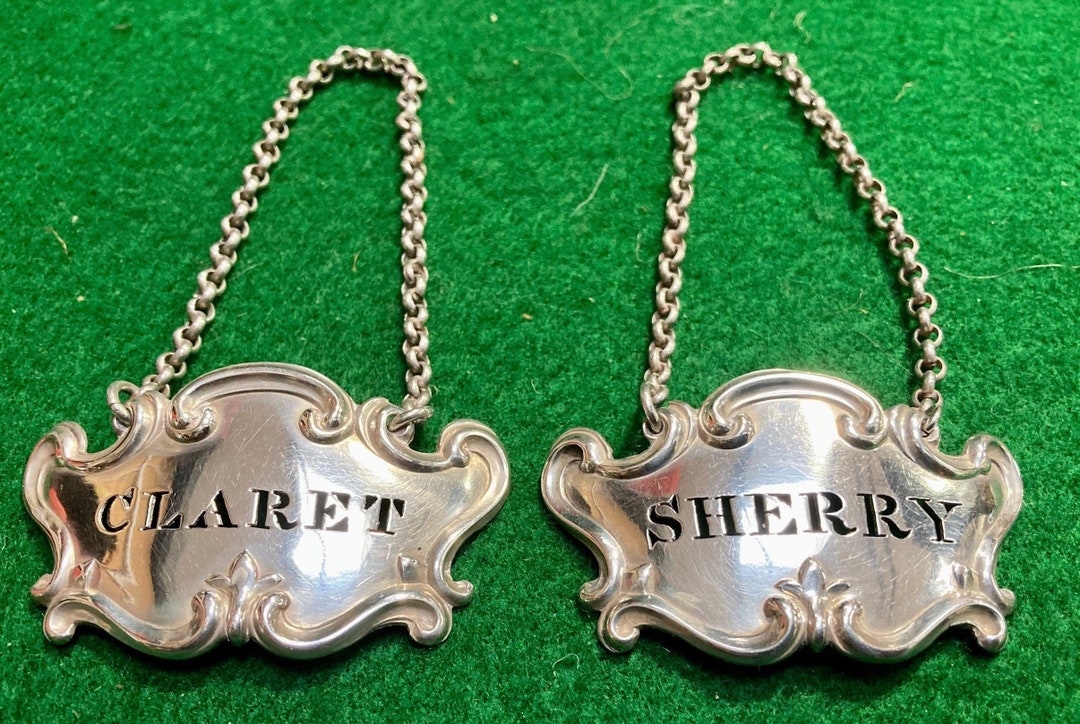 Victorian Silver Decanter Labels. Etsy
