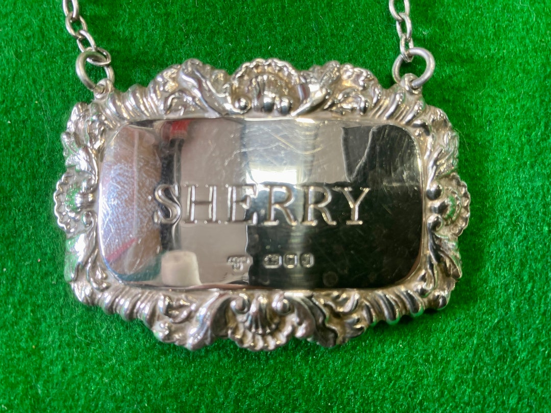 Solid Silver Decanter Label. Etsy