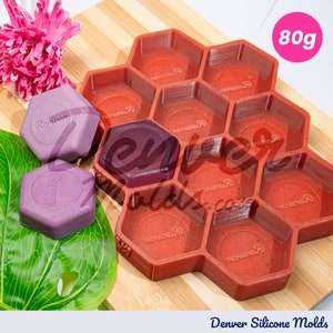 Custom Soap Mold 2.76&quot; Hexagon Shape | Personalize with Your Logo or Text, Durable Custom Silicone Mold for Soap Making