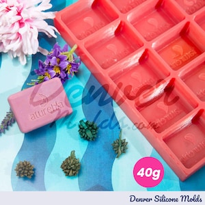 Custom Soap Mold 2.13&quot; Rectangular Shape | Personalize with Your Logo or Text, Durable Custom Silicone Mold for Soap Making