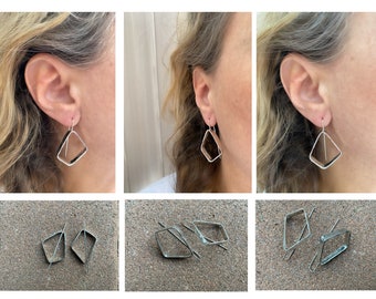 Earrings Geometric handmade sterling silver