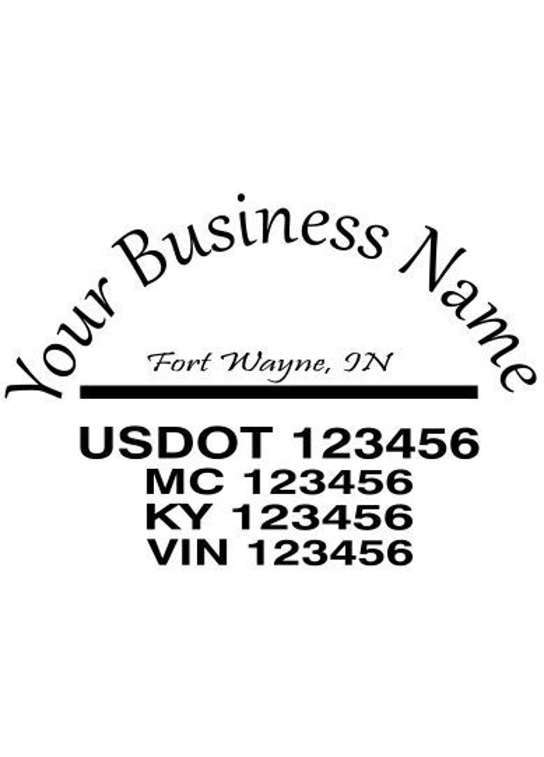 Truck Decal Business Decal Tow Truck Van MC KY VIN Etsy