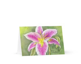 Spring Flower Lily Folded Greeting card