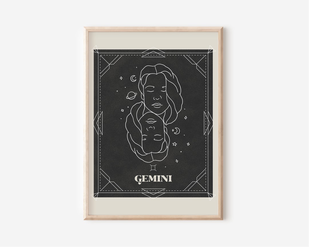 Gemini Astrology Zodiac Sign Print Star Sign Print Positive Minimal ...