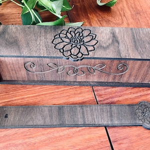 Flower Incense Box and Holder - Choose wood and size at checkout