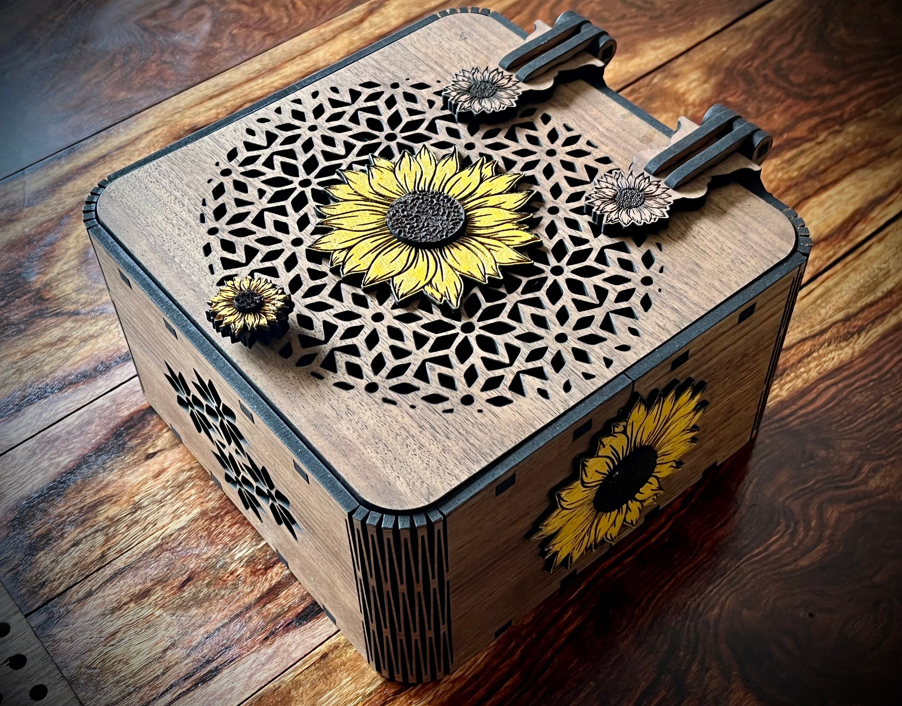 Sunflower Text Box Box Rounded Edge, Decorative Sunflower Box - Etsy