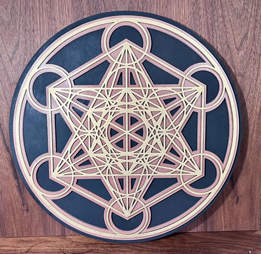 3-layer Sacred Geometry Wooden Metatron's Cube Wall Art – 13x13 ...