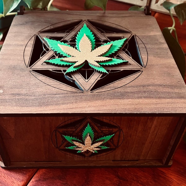 Cannabis, Seed of Life Sacred Geometry, Decorative Keepsake Box