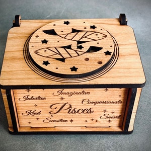 Pisces Zodiac Decorative Trinket Box