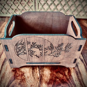 Tree Branch Engraved Stackable Bin - 8x5x4 inches