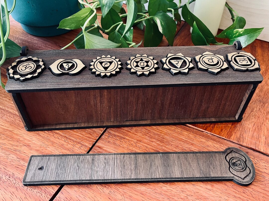 Chakra Incense Box and Holder - Walnut Wood Featured in Photo - Etsy