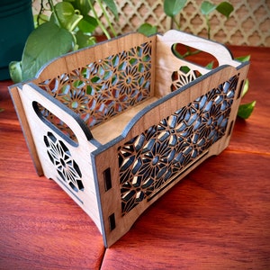 Geometric Floral Stackable Storage Bin - 8x5x4 inches