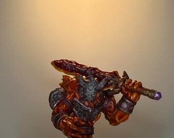 Sorngaar | Fire Elemental Boss Miniature (DND TTRPG, 3D Printed & Hand Painted, DM Stash)