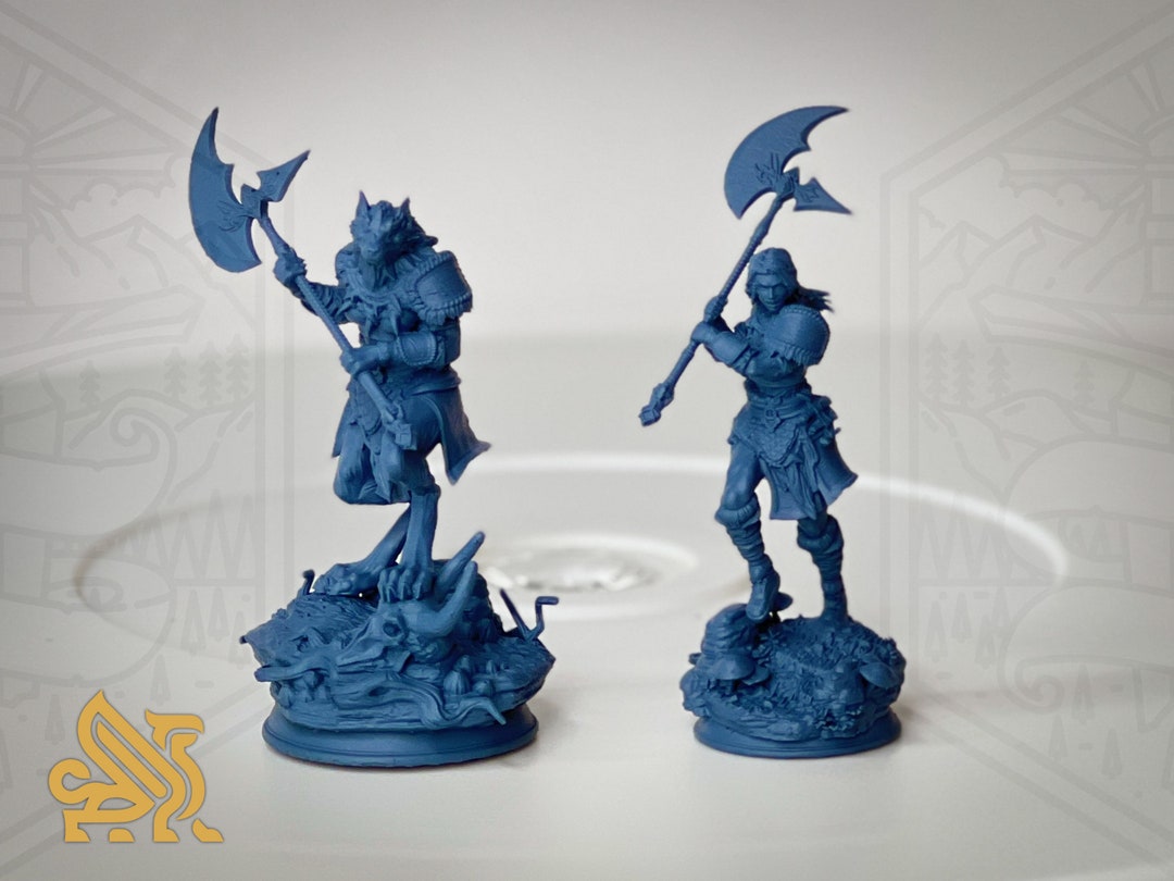 Wildhunt Shifter Barbarian ariana by DM Stash 55/54mm Etsy