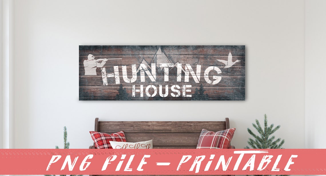 Hunting House Wall Art Decor Canvas Art Digital Artwork Etsy