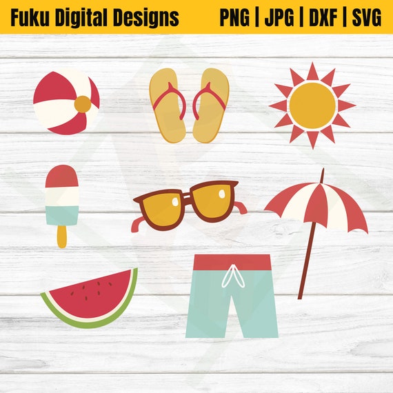 SUMMER Clipart Bundle Watermellon Umbrella Sunglasses - Etsy