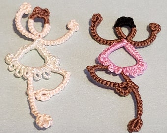 Patrón de frivolité en PDF de bailarina y tutorial de patrón en vídeo no listado