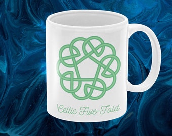 Celtic Knot Cross Mug: Sacred Geometry Spiritual Gift