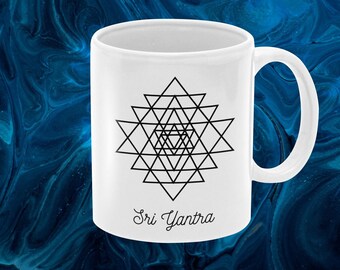 Sri Yantra Sanskrit Symbol Art Mug | Sacred Geometry Gift | Sacred Symbolism Mug