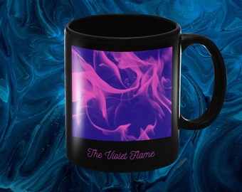 The Violet Flame Black Coffee Mug | Violet Flame Gift | Soulful Gifts | Spiritual-Mug