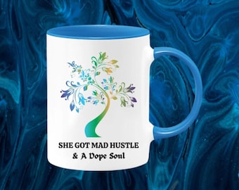 She Got Mad Hustle Two-Tone Coffee Mug | Inspirational Gift
