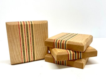 Recycled Skateboard Coasters Set for Skateboarder Gift Set