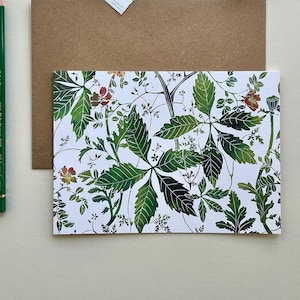 Botanische Linoldruckkarte, Wildrose Muttertag, Geburtstagskarte, Frühlingsbotanische Linoldruckkarte - handgezeichnet + Linoldruck Botanical