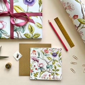 Cartão de impressão de lino de flor de jardim de peônia chinesa, cartões de felicitações de artistas e envoltório correspondente opcional, cartão/papel em branco com design de papel de parede chinês