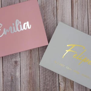 Personalisierte Geschenkbox, Box, Aufbewahrung, Schachtel, Magnetbox, personalisiert, Baby, Erinnerungsbox