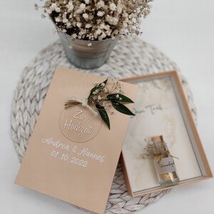 Personalisierte Geschenkschachtel, Geldgeschenk, Schachtel, personalisiert, Geschenk Hochzeit, Taufe, Kommunion, Trockenblumen, Geburtstag