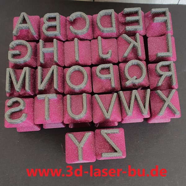 Ton Keramik Stempel Buchstaben Zahlen Satzzeichen 16 mm | Alphabet | Prägestempel | Fimo | Tonstempel | Großbuchstaben | Kleinbuchstaben