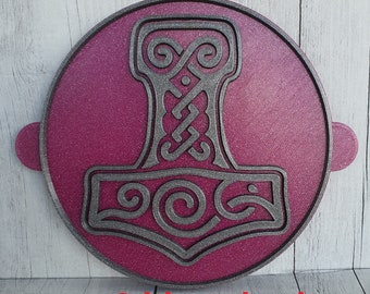 Ton - Keramik Stempel Mjölnir Thors Hammer mit Kreis Stempelplatte