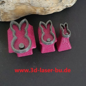 Clay - Pottery Stamps Bunnies Rear Outline Set of 3