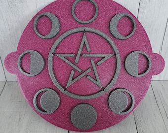 Ton - Keramik Stempel Mond Phasen Pentagramm Stempelplatte