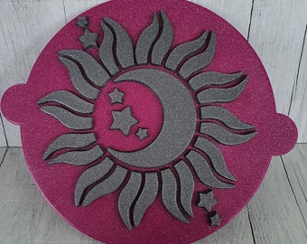 Ton - Keramik Stempel Sonne Mond und Sterne Stempelplatte