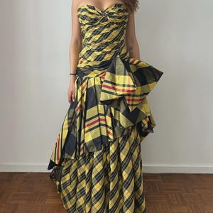 Silk Tartan Evening Dress - Etsy